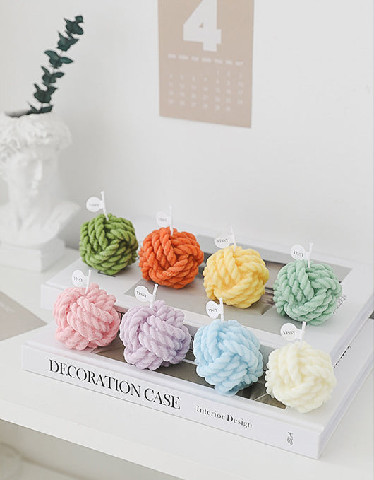 Pastel Yarn Candles - Elm Studio