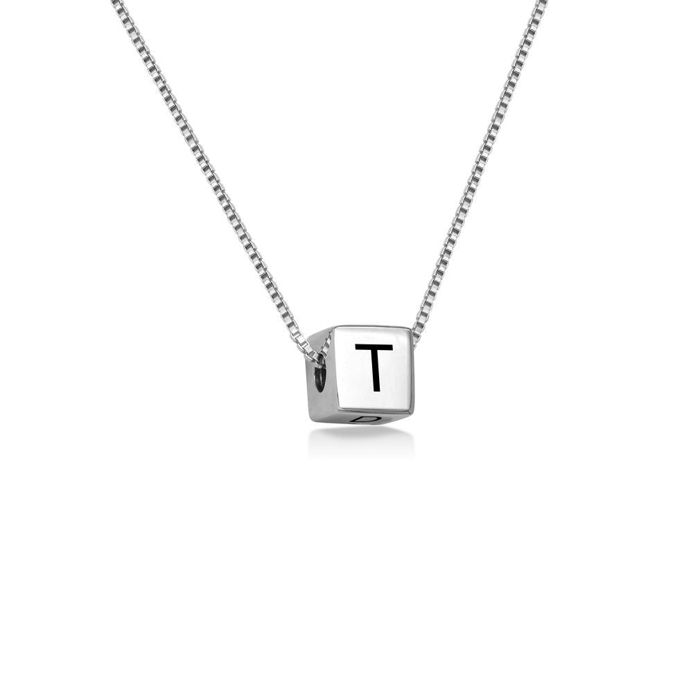 engraving cube necklace