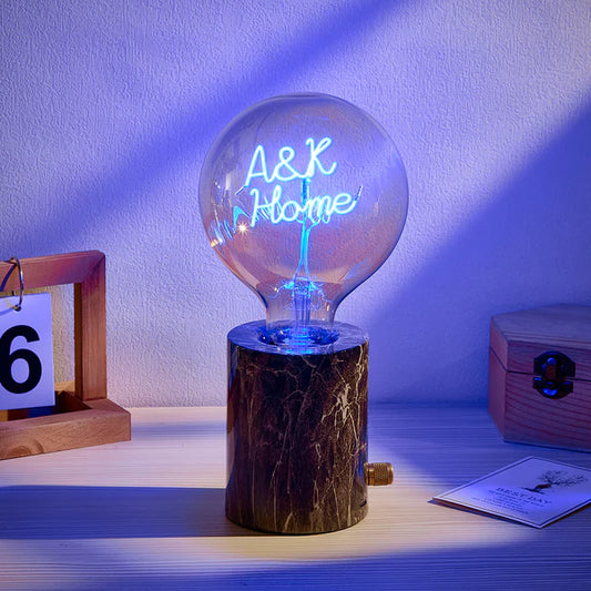 Custom Text Vintage Edison LED Filament Lamp - Illuminate Your Space! - Elm Studio