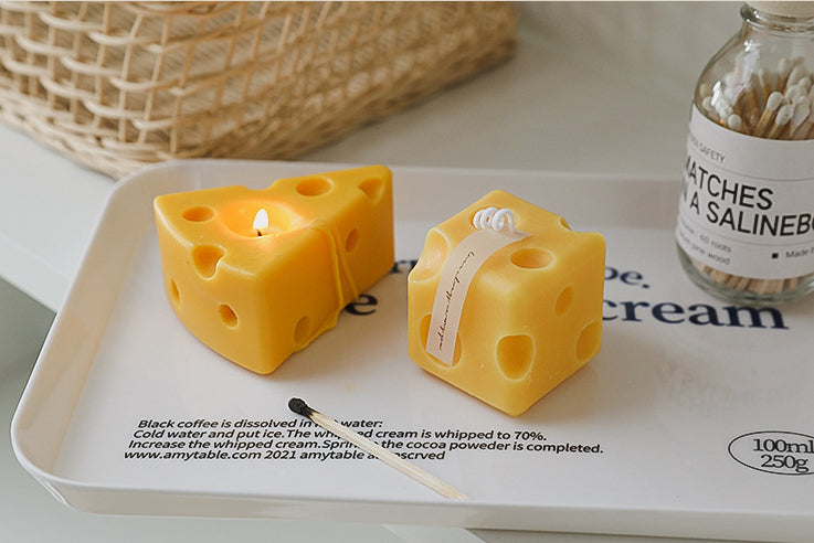 Quirky and Cozy: Handmade Cheese Scented Candle - Elm Studio