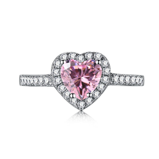 Heart Shaped Pink Diamond Pavé  Engagement Ring - Elm Studio