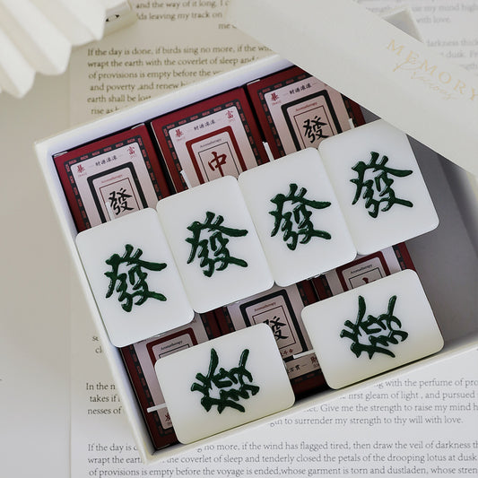 Mahjong Tile Candles, Mah Jongg Red Dragon & Green Dragon - Elm Studio