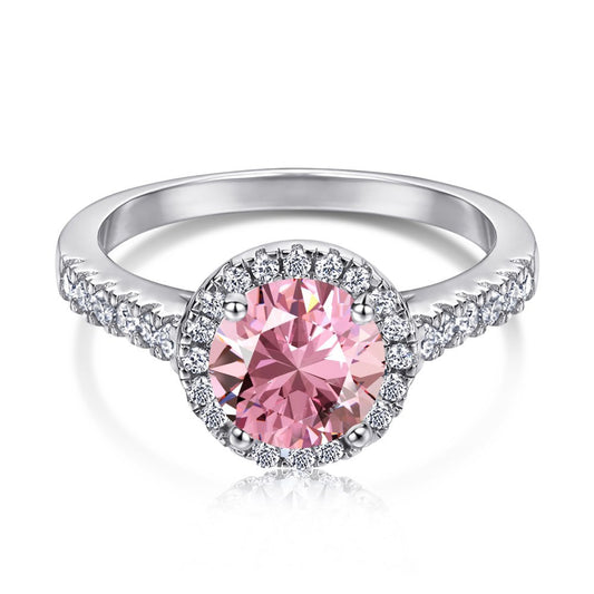 Round Pink Diamond Pavé  Engagement Ring - Elm Studio