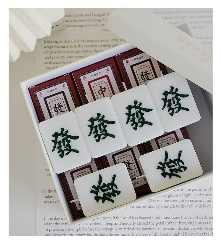 Mahjong Tile Candles, Mah Jongg Red Dragon & Green Dragon - Elm Studio