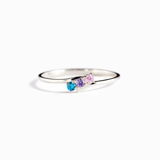 Personalized Birthstone Bypass Ring