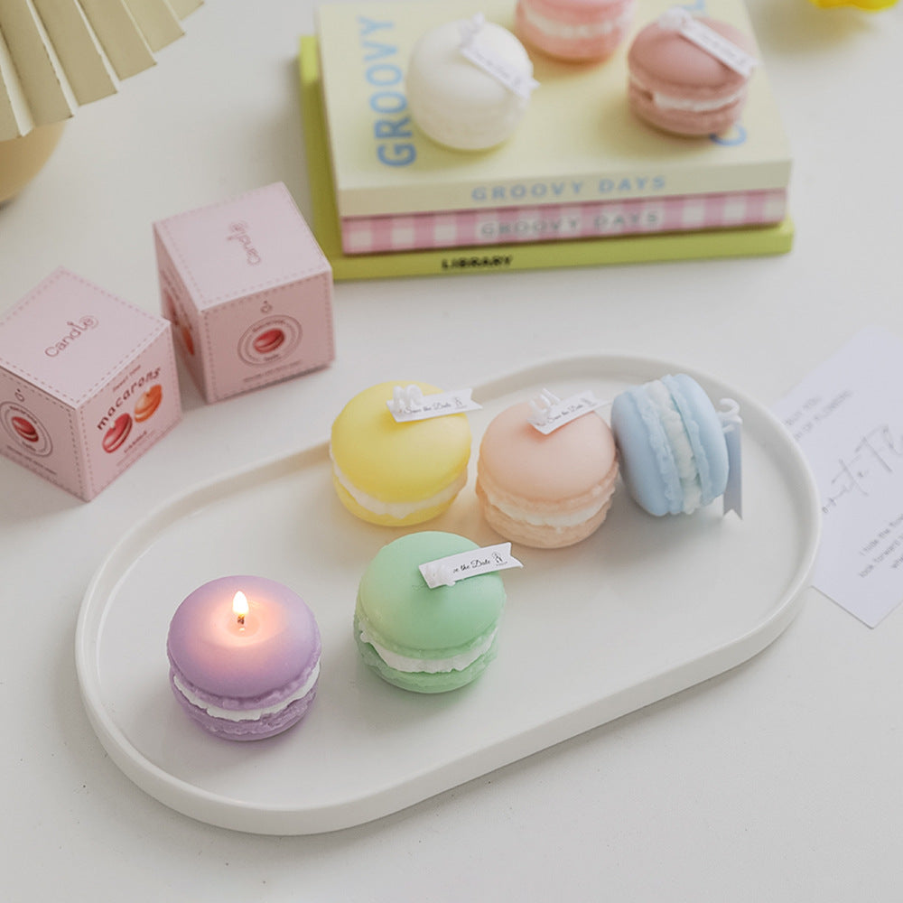 Sweet Delight: Half Dozen Macaron Scented Candles - Elm Studio