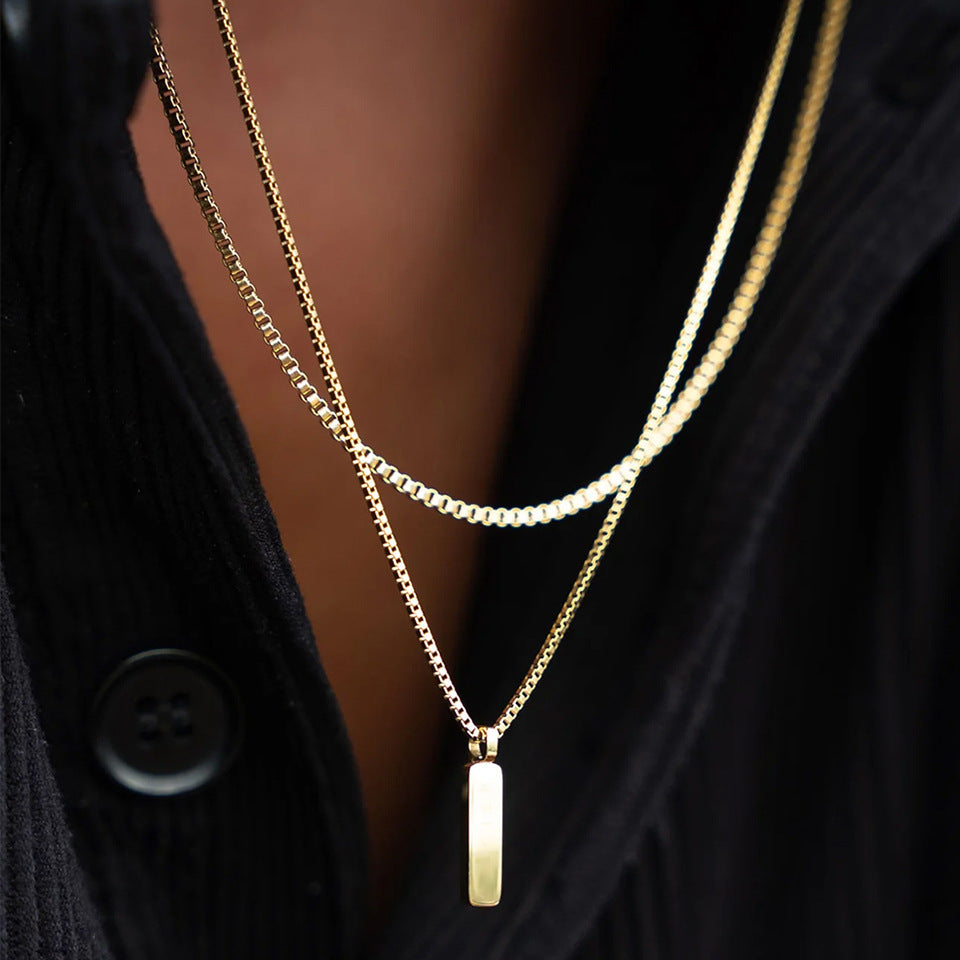 Box Chain Tag Necklace