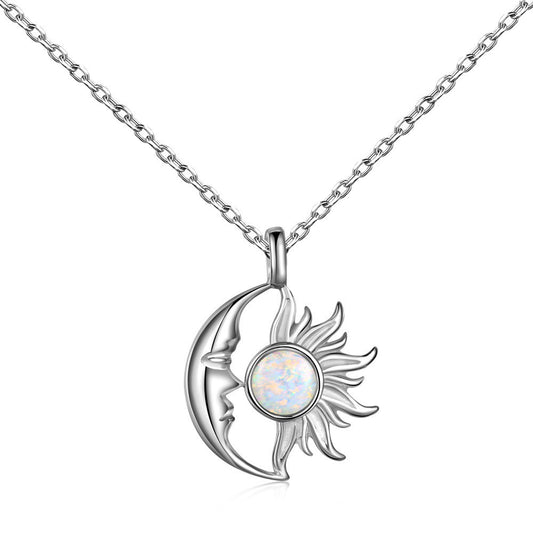 Opal Moon and Sun Necklace - Elm Studio