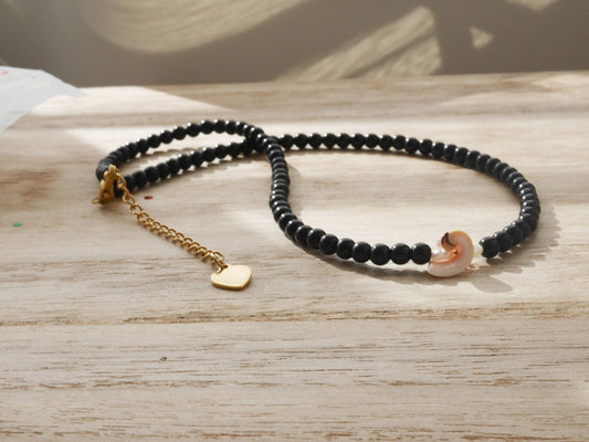 Onyx beaded necklace