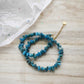 Blue APATITE Crystal Necklace - Chip Beads - Long Crystal Necklace, Beaded Necklace, - Elm Studio