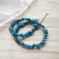 Blue APATITE Crystal Necklace - Chip Beads - Long Crystal Necklace, Beaded Necklace, - Elm Studio