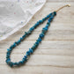 Blue APATITE Crystal Necklace - Chip Beads - Long Crystal Necklace, Beaded Necklace, - Elm Studio