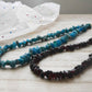 Blue APATITE Crystal Necklace - Chip Beads - Long Crystal Necklace, Beaded Necklace, - Elm Studio