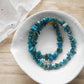 Blue APATITE Crystal Necklace - Chip Beads - Long Crystal Necklace, Beaded Necklace, - Elm Studio