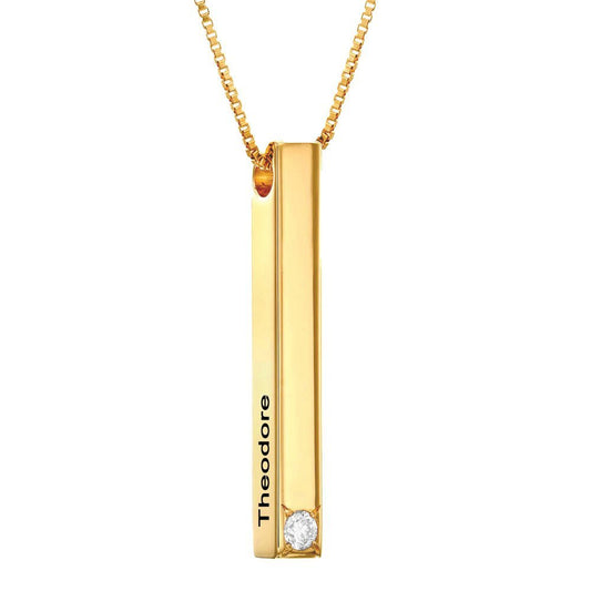 pillar bar engrave necklace