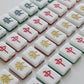 Mahjong Tile Candles, Mah Jongg Red Dragon & Green Dragon - Elm Studio