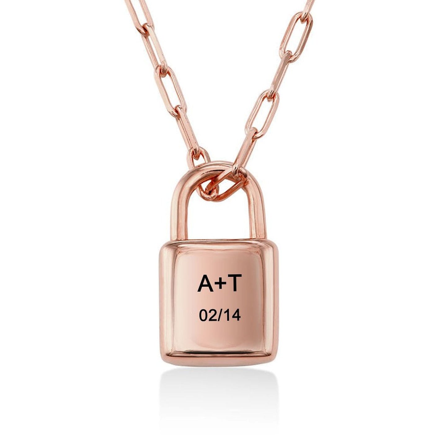 rose gold lock pendant